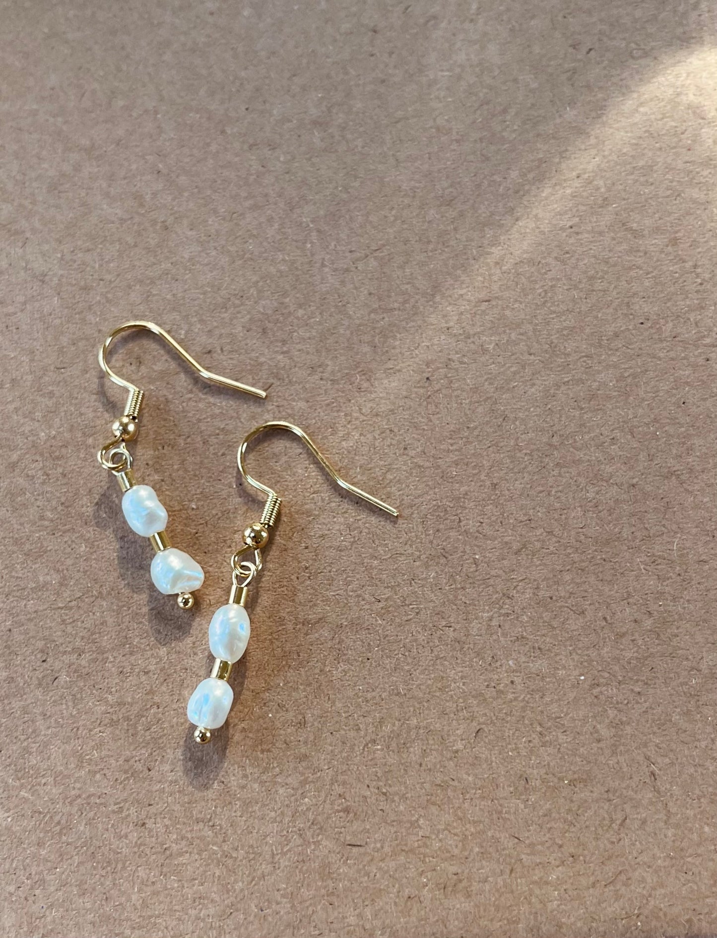 Golden Tide Pearl Earrings