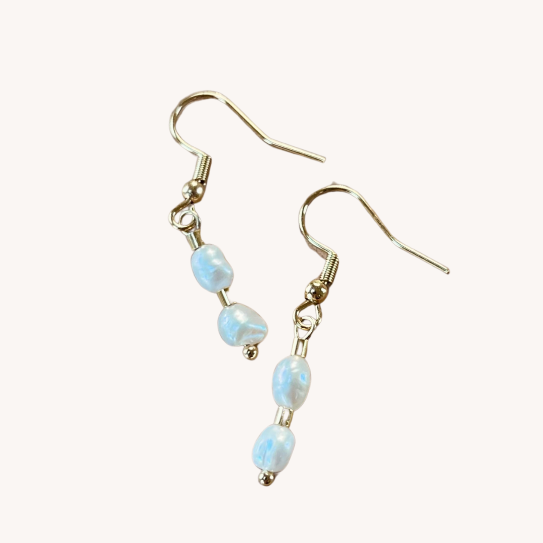 Golden Tide Pearl Earrings